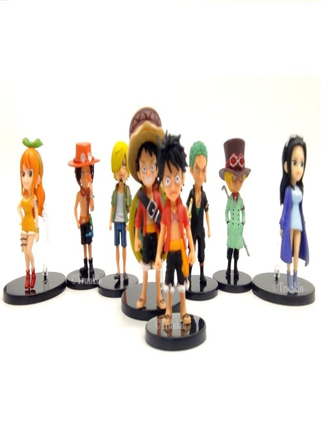 Trunkin One Piece Small Set Of 8 Anime Rubber Action Figures Nami Ace Sanji Roronoa Zoro Monkey D Luffy Collection Model Weeb Manga Collectible Figurines,Multicolor - Image 4